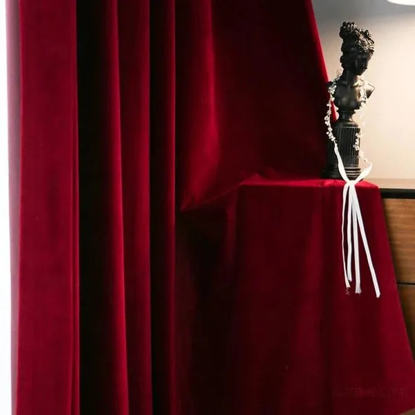 Majestic Red Royal Plush Velvet Curtains - Image 4