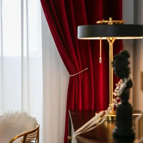 Majestic Red Royal Plush Velvet Curtains - Image 3