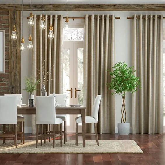Royal Real Silk Pale Gold Curtains