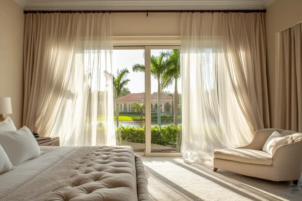 Sheer curtains Dubai bedroom decoration
