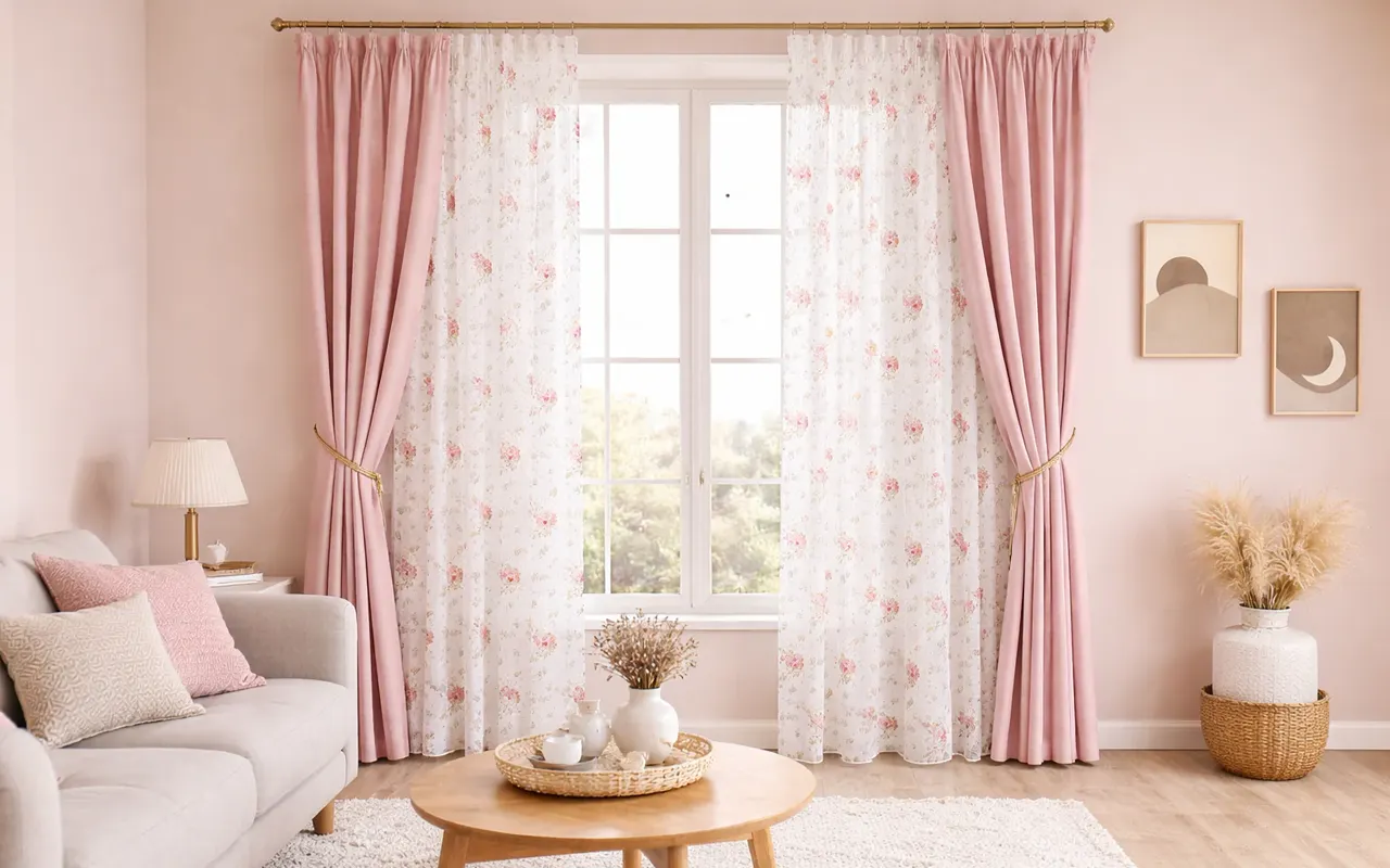 Shop Beautiful Pink Curtains in Dubai