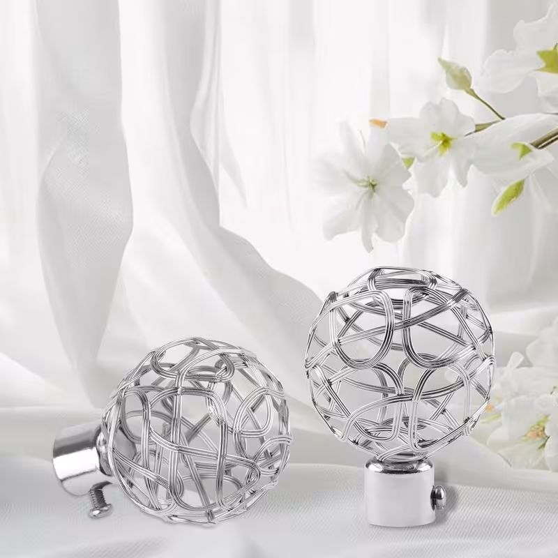 Silvery Decorative Curtain Finials