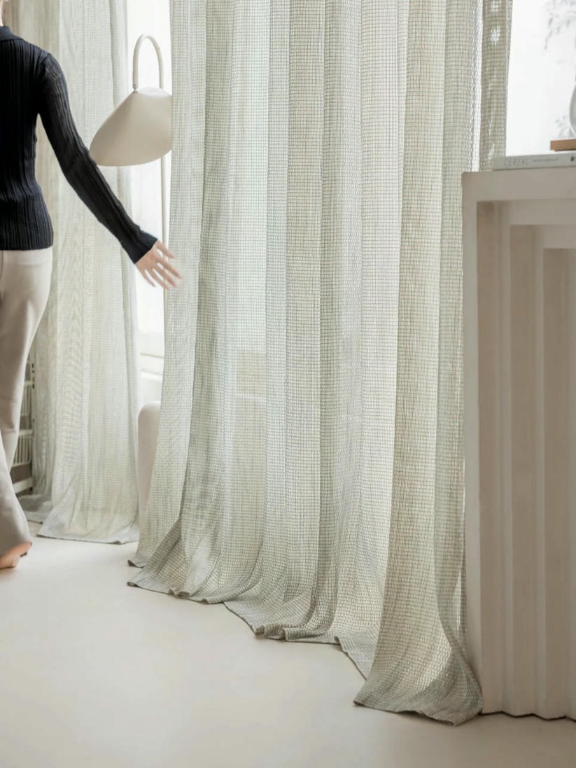 Smoky Green Net Curtains