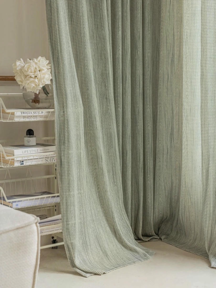 Smoky Green Net Curtains - Image 5