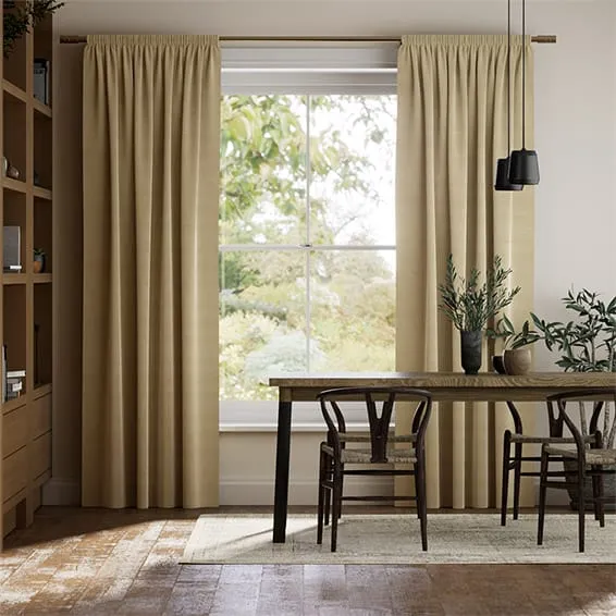 Textured Dupioni Silk Flax Curtains